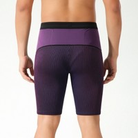 Leggings de sport pour hommes en tissu côtelé avec poches élastiques, shorts de compression pour le cyclisme, pantalon de marathon