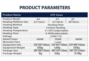 Digital A3 A2 Desktop Pet Film Dtf polvere essiccatore di calore indurimento forno Dtf forno di essiccazione con purificatore d'aria