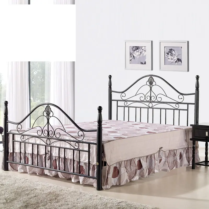 Produk Novel Furnitur Kamar Tidur Modern, Ranjang Lipat Logam Ukuran King