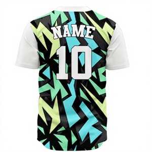 Maillot de baseball de haute qualité 100% polyester, boutonné, streetwear, nom et numéro personnalisés, cousus - Product Image 2