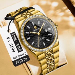 Reloj de Negocios para Hombre BINBOND con Logotipo Personalizado, Cuarzo, Correa de Acero Inoxidable, Resistente al Agua, Esfera de Cristal Luminosa, Pantalla con Manecillas, Alta Calidad - Product Image 6