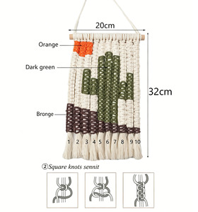 Kit <span class=keywords><strong>de</strong></span> <span class=keywords><strong>macramé</strong></span> DIY personnalisé pour adultes débutants, ornement mural bohème en <span class=keywords><strong>macramé</strong></span>, tapisserie bohème en <span class=keywords><strong>macramé</strong></span>, cadeau - Product Image 2