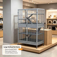 Cage à plusieurs niveaux pour petits animaux, spacieuse, en métal, enclos pour chinchilla, écureuil, furet, utilisation en intérieur