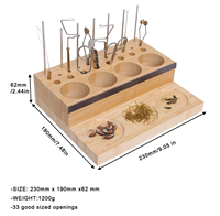 Organisateur de bureau en bois gravé, écologique, classique et moderne, trois-en-un, pour kit de montage de mouches de pêche et support d'outils