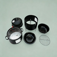 Barbecue Grill Extérieur Fumoir en Acier Inoxydable, Gril Commercial Rotatif au Charbon de Bois, Boîte à Fumoir Offset