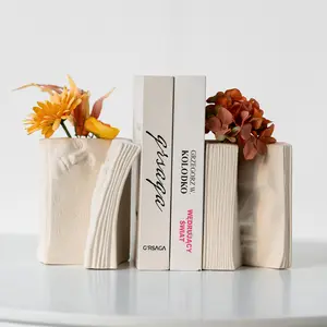 Hot Sales Wholesale Books Shape Human Face Vases Decor Wedding Unique Modern Nordic Flower Ceramic Vases For Home Decor