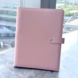 Hot bán trình bày PU padfolio máy tính xách tay bìa chương trình nghị sự 4 vòng chất kết dính Organizer kế hoạch tùy chỉnh A4 da thư mục - Product Image 1