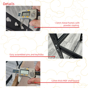 Bàn làm việc bằng gỗ MDF <span class=keywords><strong>2</strong></span> trong 1 & Giá để đồ 3 tầng cho xưởng/gara, có tùy chọn sản xuất theo yêu cầu (OEM) - Product Image 4