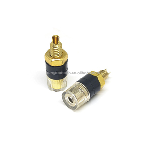 Chapado en oro <span class=keywords><strong>520</strong></span> pequeño amplificador de potencia altavoz audio cristal terminal altavoz terminal 4MM Banana enchufe corto - Product Image 2