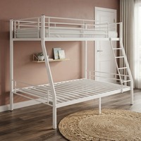 Structure de lit superposé en métal de qualité commerciale, robuste, en acier, pour dortoir, unité double sur grand lit, idéale pour appartement et auberge.