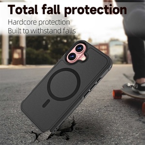 Nouvelle coque de téléphone magnétique robuste 2-en-1 en PC givré de haute qualité + coque souple en TPU, anti-poussière et anti-chute pour iPhone 17 ProMax - Product Image 6