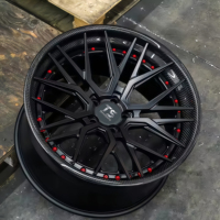 Rines de Aleación de Aluminio Forjados en 2 Piezas TimeSpace Silver Carbon Fiber Barrel T6061-T6, Personalizados OEM ODM, Nuevos, 25mm 20mm