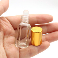 3ml New Style Bottle Roll on Bottle Square Thick Bottom Parfum Huile Essentielle Verre Roller Ball Bottle