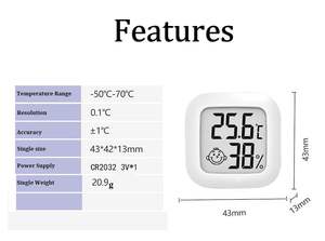 Petit thermomètre magnétique intérieur LCD numérique domestique hygromètre Humidité compteur de temps CX0726 hygromètre numérique - Product Image 6