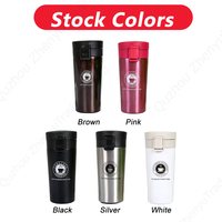 Mug de voyage isotherme en acier inoxydable 304 à double paroi, anti-fuite, avec couvercle rabattable, personnalisable avec logo, ZY 350ml 500ml