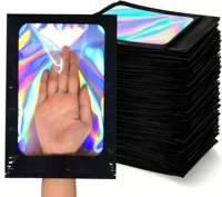 Bolsas de Mylar de 3.5g con Cajas, Bolsas Holográficas con Cierre Hermético para Juguetes, Bolsas Personalizadas para Tabaco, Bolsas Sellables a Prueba de Humedad, MOQ Bajo