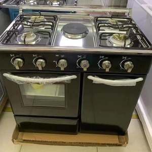 Cuisinière verticale électrique haut <span class=keywords><strong>de</strong></span> gamme personnalisée à 4 brûleurs gaz avec <span class=keywords><strong>four</strong></span> <span class=keywords><strong>et</strong></span> armoire <span class=keywords><strong>de</strong></span> rangement sous le brûleur à gaz - Product Image 1