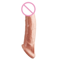 Manchon Réutilisable pour Pénis, Extenseur Réaliste en Silicone, Préservatif d'Extension, Jouet Sexuel pour Hommes, Agrandisseur de Pénis, Gaine de Préservatif Retardante