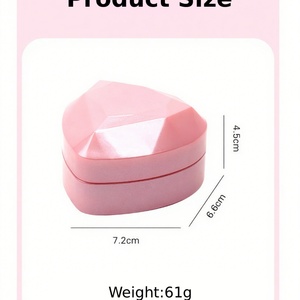 Jewelry Ring Pendant Box Heart Shaped Whit Led Light Blue pink Heart Diamond Engagement Ring <b>case</b> with Light for Jewelry - Product Image 6