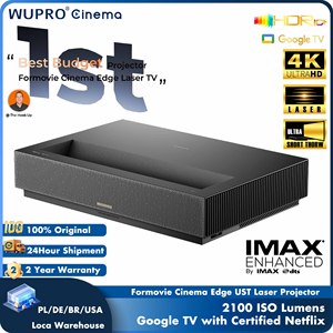 Proyector de Tiro Ultra Corto Formovie Cinema Edge, Económico, 2100 ISO Lúmenes, <span class=keywords><strong>2</strong></span>+32GB, HDR10, Smart Google TV, DLP 4K Láser - Product Image 1