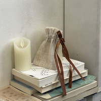 Sac cadeau en lin de haute qualité avec cordon de serrage pour emballage et rangement, personnalisation acceptée