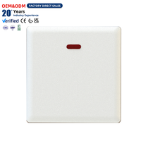 Interrupteur mural double pôle 45A blanc de type 86 avec indicateur néon, haute puissance, pour usine OEM