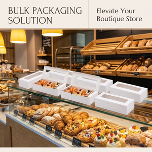 กล่องมาการองแบบมีหน้าต่างใส กล่องขนมอบ กล่องคุกกี้ กล่องบรรจุภัณฑ์ทรงสี่เหลี่ยมผืนผ้าสำหรับใส่โดนัท โกโก้ ทรัฟเฟิล และของหวานต่างๆ - Product Image 4