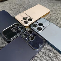 Couverture de téléphone portable d'origine de luxe à grande fenêtre pour iPhone 11 12 13 14 15 Pro Max housse de Protection d'objectif de caméra en galvanoplastie