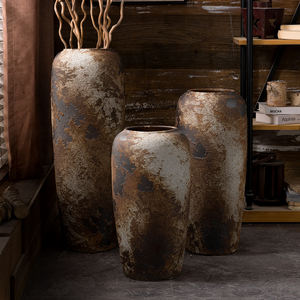 Jingdezhen nouvelle céramique chinoise du sol au plafond <span class=keywords><strong>grand</strong></span> <span class=keywords><strong>vase</strong></span> cour salon ornement tacheté vieux pot de poterie grossière - Product Image 2