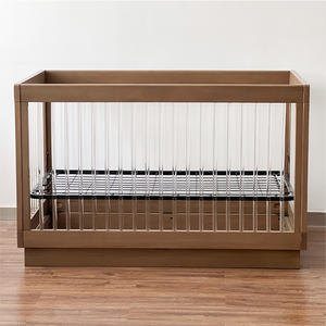 Set Perlengkapan Bayi Tempat Tidur Bayi Kayu Akrilik yang Dapat Disesuaikan di Samping Tempat Penitipan Anak dengan Kasur - Product Image 1