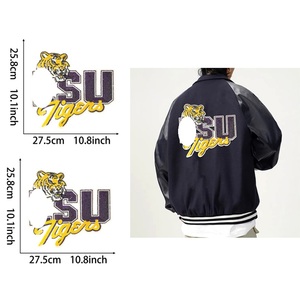 Nhà máy trong kho sequin lsu Hổ đầu vá sắt trên Bling kích thước lớn sequin thêu các bản vá lỗi trên áo sơ mi jeans - Product Image 1