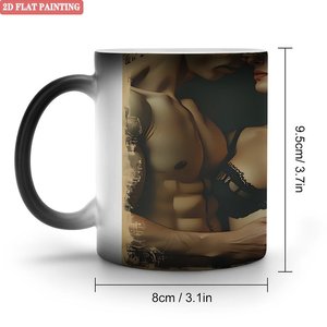 Reusable <b>Ceramic</b> <b>Mug</b> 11oz Heat Sensitive Color Changing Cup Frosted Black Environment Friendly - Product Image 1