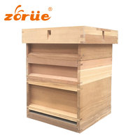 Boîte de ruche en bois de cèdre résistant aux intempéries britannique avec toit de base ventilé Équipement d'apiculture écologique État neuf