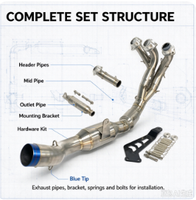 Système d'échappement complet de course modifié de qualité européenne pour moto V8, compatible JOG V8, DIO, BWS, ZX, DIO90, RR, DIO 26AA, ZX 26AA