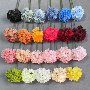 Hydrangeas artificiels à 72 pétales en soie pour décoration de mariage, arrangement au sol, en plastique et tissu, pour la décoration intérieure - Product Image 2