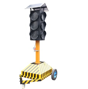 Semáforos Solares LED con Trípode, Sistema de Señalización Portátil para Control de Tráfico Temporal en Obras Viales - Product Image 1