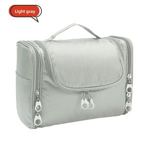 Custom Logo Embroidered Quilted Zipper Waterproof 3-6L Capacity <b>Makeup</b> Bag Women Personalized Travel Cosmetic Pouch Oxford <b>Case</b> - Product Image 3