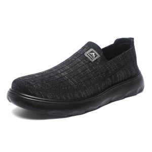 Mocassins pour hommes en maille respirante, à enfiler, semelle en caoutchouc, doublure douce, motif uni, sérigraphie, toutes saisons, tendance mode - Product Image 4
