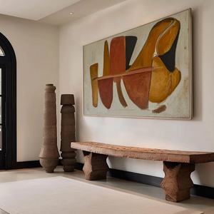 Pintura al Óleo Abstracta de Gran Tamaño, Color Marrón, Estilo Otoñal, con Espátula, sobre Lienzo, Arte de Pared para Decoración del Hogar - Product Image 2