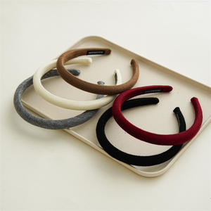 सर्दियों का दूध सफेद पतली-रिम संकीर्ण पक्ष सरल ठोस रंग फैब्रिक हेडबैंड विंटेज न्यूनतम ताज-लिफ्ट हेयरबैंड महिलाओं के लिए - Product Image 4