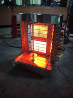 Machine de gril à gaz gpl en acier inoxydable, 2 brûleurs, Machine commerciale verticale Shawarma Doner Kebab