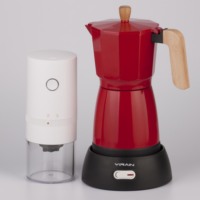 Itop — machine à café expresso Mocha Portable, 220-240V, 6 tasses, Pot électrique Moka en bois