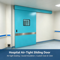 Puerta hermética automática de acero inoxidable para quirófano de hospital, con sensor de pie para sala limpia