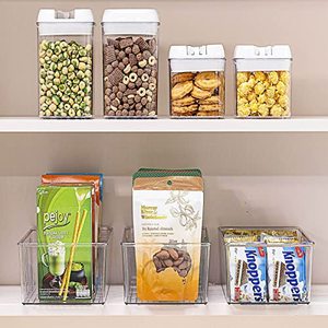 Organisateur de rangement alimentaire en plastique moderne à 4 compartiments pour cuisine, boîte de rangement pour garde-manger en PET avec séparateurs amovibles pour sachets et pochettes - Product Image 6