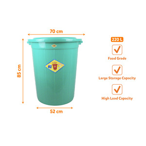 26-<b>30L</b> PP Plastic Storage Bucket Lid Eco-Friendly Waterproof Lightweight Durable Utility <b>Bin</b> Home <b>Kitchen</b> Shop - Product Image 1