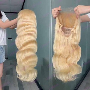 Nhà Máy Giá 613 Blonde HD Đầy Đủ Ren Tóc Giả Nguyên Campuchia Trinh Nữ Nhân Tóc 13X4 Ren Phía Trước Cơ Thể Sóng Tóc Vàng Con Người Tóc Giả - Product Image 3