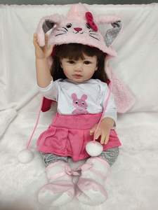 Juego Grande de Muñeca <span class=keywords><strong>Reborn</strong></span> Personalizada de Vinilo de Silicona con Piel Blanca y Biberón Realista - Product Image 3