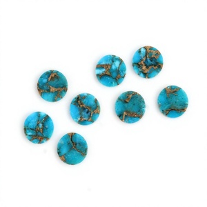 Piedras Preciosas Sueltas de Turquesa Azul Mohave de 12 mm de Alta Calidad, Piedras Redondas Naturales para Joyería, Venta al por Mayor - Product Image 1