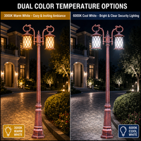 Lampe LED d'extérieur de style européen WECUS, en aluminium, étanche, pour jardin, paysage, rétro, IP65, alimentation AC, cour, rue, hauteur 2,3 m, CE