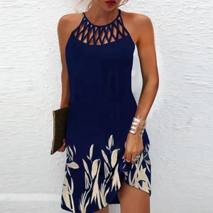 Fashion Print <strong>Women</strong> Vestidos Summer Sleeveless Hollow Elegant Boho Party <strong>Shirt</strong> Sexy Dress <strong>Women</strong> <strong>Beach</strong> Mini Dress - Product Image 5